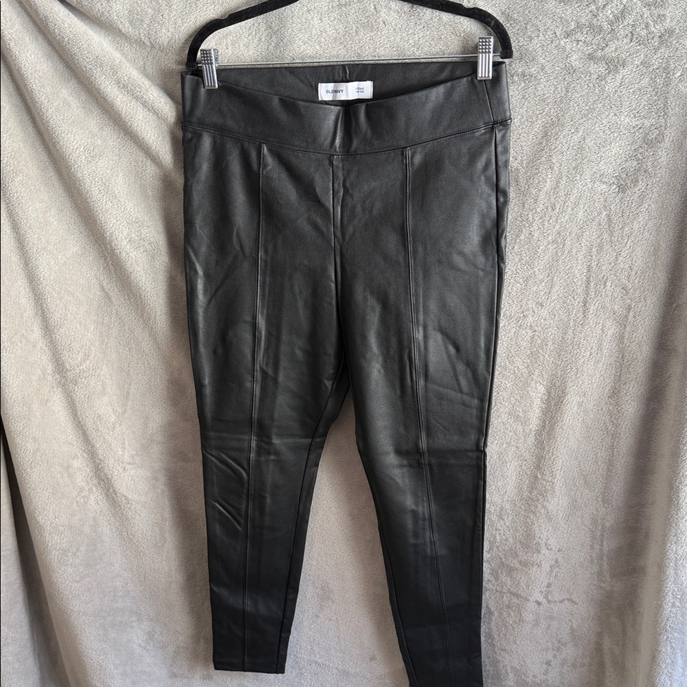 Old Navy Black High-Rise Faux Leather Pants